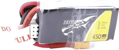 Tattu lipo akumulatorski paket za modele 7.4 V 450 mAh Število celic: 2 75 C mehka torba XT30