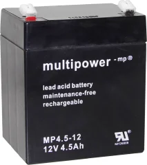multipower PB-12-4\,5-4\,8 MP4\,5-12 svinčeni akumulator 12 V 4.5 Ah svinčevo-koprenast (Š x V x G) 90 x 107 x 70 mm ploščati vtič 4\,8 mm brez vzdrževanja\, nizko samopraznjenje