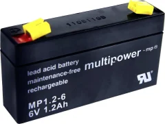 multipower PB-6-1\,2-4\,8 MP1\,2-6 svinčeni akumulator 6 V 1.2 Ah svinčevo-koprenast (Š x V x G) 97 x 57 x 25 mm ploščati vtič 4\,8 mm brez vzdrževanja\, nizko samopraznjenje