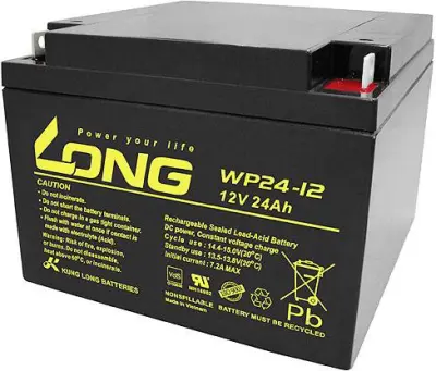 Long WP24-12 WP24-12 svinčeni akumulator 12 V 24 Ah svinčevo-koprenast (ŠxVxG) 166 x 125 x 175mm M5-vijačni priklop vds certifikacija, nizko samoprazn