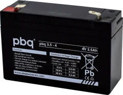 PBQ PB-4-3\,5 1694710 svinčeni akumulator 4 V 3.5 Ah svinčevo-koprenast (Š x V x G) 91 x 64 x 35 mm ploščati vtič 4\,8 mm brez vzdrževanja\, nizko samopraznjenje
