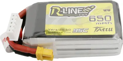 Tattu lipo akumulatorski paket za modele 14.8 V 650 mAh Število celic: 4 95 C mehka torba XT30