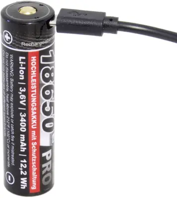 kraftmax Pro USB USB-C® akumulator 18650  Li-Ion 3.6 V 3400 mAh