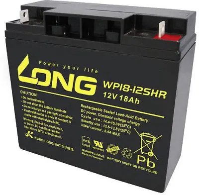 Long WP18-12SHR WP18-12SHR svinčeni akumulator 12 V 18 Ah svinčevo-koprenast (ŠxVxG) 181 x 167 x 76mm M5-vijačni priklop vds certifikacija, nizko samo