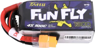 Tattu lipo akumulatorski paket za modele 14.8 V 1300 mAh Število celic: 4 100 C mehka torba XT60