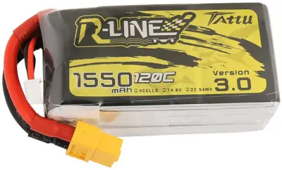 Tattu lipo akumulatorski paket za modele 14.8 V 1550 mAh Število celic: 4 120 C mehka torba XT60