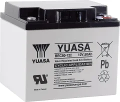 Yuasa REC50-12 YUAREC5012 svinčeni akumulator 12 V 50 Ah svinčevo-koprenast (Š x V x G) 197 x 175 x 165 mm M5-vijačni priklop nizko samopraznjenje\, nizki stroški vzdrževanja\, obstojnostni