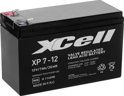 Svinčev akumulator 12 V 7 Ah XCell XP712F2 XCEXP712F2 Blei-Vlies (AGM) (B x H x T) 151 x 94 x 65mm ploščati vtič 6.35mm vzdrževanje ni potrebno, VDS-c