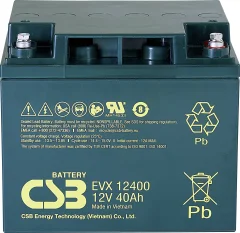 Svinčev akumulator 12 V 40 Ah CSB Battery EVX 12400 EVX12400-I1 svinčeno-koprenasti (AGM) (Š x V x G) 197 x 170 x 165 mm M5 vijačni priključek stabilni cikli\, brez vzdrževanja