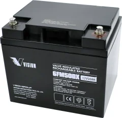 Solarni akumulator 12 V 50 Ah Vision Akkus 6FM50DX svinčevo-koprenast (AGM) (Š x V x G) 197 x 170 x 165 mm M6-vijačni priklop