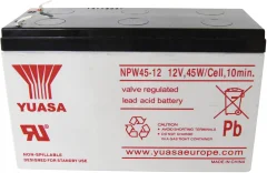 Svinčev akumulator 12 V 8.5 Ah Yuasa NPW45-12 NP45W/12 -Vlies (AGM) (Š x V x G) 151 x 97.5 x 65 mm\, ploski-vtič 6.35 mm z nizko razelektritvijo\, Wartungsfrei\,