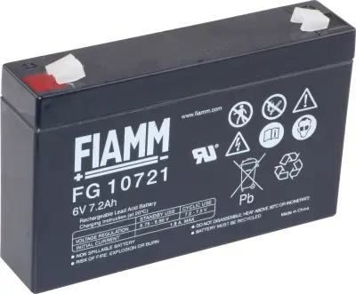 Fiamm PB-6-7,2 FG10721 svinčeni akumulator 6 V 7.2 Ah svinčevo-koprenast (ŠxVxG) 150 x 100 x 34mm ploščati vtič 4,8mm brez vzdrževanja, nizko samopraz
