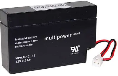 multipower PB-12-0,8-JST MP0,8-12 svinčeni akumulator 12 V 0.8 Ah svinčevo-koprenast (ŠxVxG) 96 x 62 x 25mm JST konektor brez vzdrževanja, nizko samop
