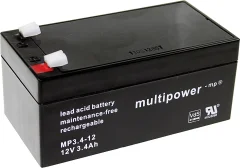 multipower PB-12-3\,4-4\,8 MP3\,4-12 svinčeni akumulator 12 V 3.4 Ah svinčevo-koprenast (Š x V x G) 134 x 66.5 x 67 mm ploščati vtič 4\,8 mm brez vzdrževanja\, nizko samopraznjenje\, vds cer