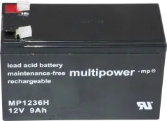 multipower PB-12-9-6\,35 MP1236H svinčeni akumulator 12 V 9 Ah svinčevo-koprenast (Š x V x G) 151 x 102 x 65 mm ploščati vtič\, 6\,35 mm brez vzdrževanja\, nizko samopraznjenje