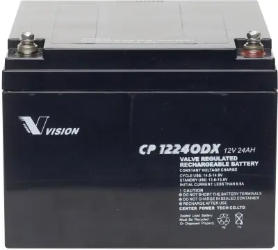 Vision Akkus CP12240DX CP12240DX svinčeni akumulator 12 V 24 Ah svinčevo-koprenast (ŠxVxG) 166 x 125 x 175mm M5-vijačni priklop brez vzdrževanja, obst