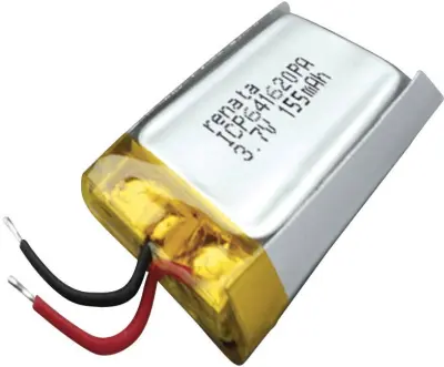 LiPo-akumulator Renata ICP641620PA\, 3\, 7 V\, 165 mAh\, ICP071622\, (D x Š x V) 21\, 5 x 16 x 6\, 9 mm 100695
