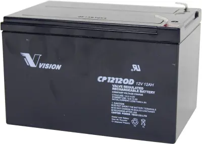 Vision Akkus CP12120D CP12120D svinčeni akumulator 12 V 12 Ah svinčevo-koprenast (ŠxVxG) 151 x 101 x 98mm ploščati vtič, 6,35mm brez vzdrževanja, obst
