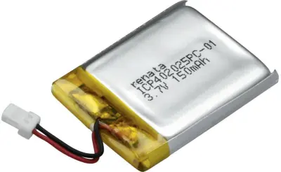 LiPo-akumulator Renata ICP402025PC-1\, 3\, 7 V\, 155 mAh\, ICP052128\, (D x Š x V) 27.5 x 20.5 x 4.3 mm 100644