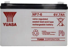 Svinčev akumulator 6 V 7 Ah Yuasa NP7-6 svinčevo-koprenast (AGM) 151 x 97 x 34 mm ploščati vtič 4.8 mm brez vzdrževanja