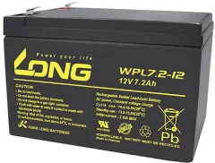 Long WPL7.2-12 WPL7.2-12 svinčeni akumulator 12 V 7.2 Ah svinčevo-koprenast (Š x V x G) 151 x 102 x 65 mm ploščati vtič\, 6\,35 mm nizko samopraznjenje\, brez vzdrževanja