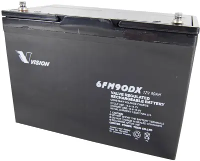 Vision Akkus 6FM90DX 6FM90DX svinčeni akumulator 12 V 90 Ah svinčevo-koprenast (ŠxVxG) 306 x 215 x 169mm M6-vijačni priklop brez vzdrževanja, obstojno