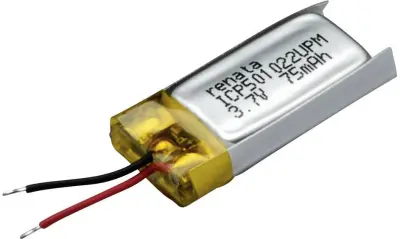 LiPo-akumulator Renata ICP501022UPM\, 3\, 7 V\, 80 mAh\, ICP061024\, 24 x 10 x 5\, 5 mm 100640