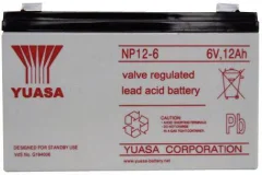 Svinčev akumulator 6 V 12 Ah Yuasa NP12-6 svinčevo-koprenast (AGM) 151 x 98 x 50 mm ploščati vtič 6.35 mm brez vzdrževanja