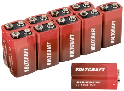 VOLTCRAFT 6LR61 9 V baterija alkalno-manganov 550 mAh 9 V 10 kos