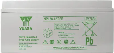Yuasa svinčeni akumulator NPL78 - 12 12 V 78 Ah M8 (D x Š x V) 380 x 166 x 174 mm NPL 78 YUANPL78-12IFR