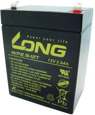 Long WP2.9-12 WP2.9-12 svinčeni akumulator 12 V 2.9 Ah svinčevo-koprenast (ŠxVxG) 79 x 107 x 56mm ploščati vtič 4,8mm nizko samopraznjenje, brez vzdrž