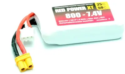 Red Power lipo akumulatorski paket za modele 7.4 V 800 mAh  25 C mehka torba XT30