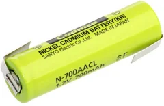 NiCd akumulatorska baterija Sanyo Mignon\, Z-spajkalni priključek 1.2 V 700 mAh (Ø x V) 14.3 mm x 48.9 mm N-700AACL