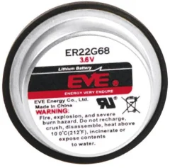 Posebna litijeva baterija EVE ER22G68\, 2 x spajkalni zatič 3.6 V 400 mAh (Ø x V) 22.6 mm x 12.5 mm ER22G68