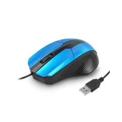Računalniška miška žična USB modra
