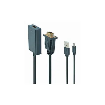 Adapter VGA na HDMI 0,15m črn