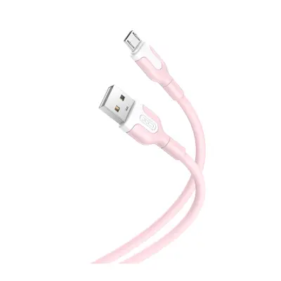 Kabel USB-A na microUSB XO NB212 1m 2,1A roza