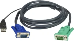 ATEN KVM adapter [1x moški konektor VGA - 1x moški konektor VGA\, moški konektor USB 2.0 tipa A] 1.20 m črna