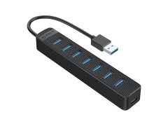 USB hub s 7 vhodi, USB 3.0, 1,5 m, črn, ORICO TWU3-7A-15