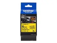 Brother TZEFX611 Flexi rumen/črn 6mm, za PT