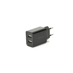 Napajalni adapter 2x USB, 2.1 A, črn
