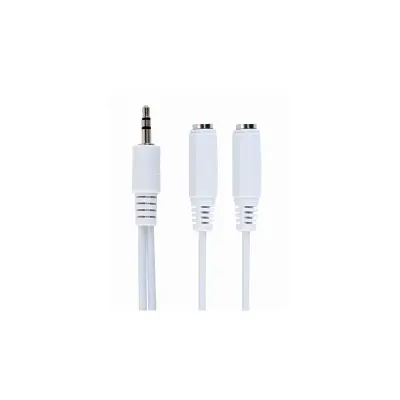 Avdio kabel 1x 3.5mm M - 2x 3.5mm Ž 10cm bel