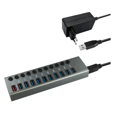 USB 3.0 HUB Maxtrack CH 12 11-port
