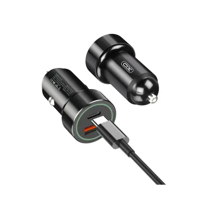 Polnilec za avto XO TZ11 PD,QC 20W + kabel USB-C na Lightning