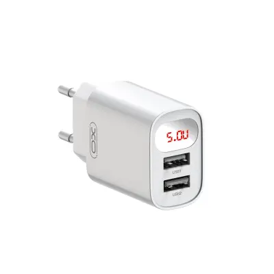 Polnilec za telefon XO L95 2xUSB 2,4A bel