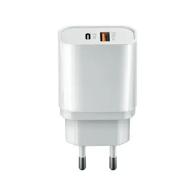 Polnilec za telefon Forever PD+QC3.0 2xUSB-C 20W bel