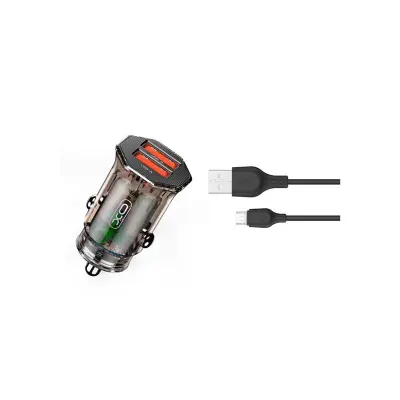 Polnilec za avto XO CC49 2x USB + kabel microUSB