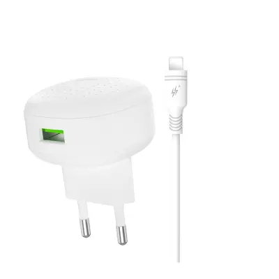 Polnilec za telefon XO L86 QC3.0 1xUSB bel + 8-pin Lightning kabel