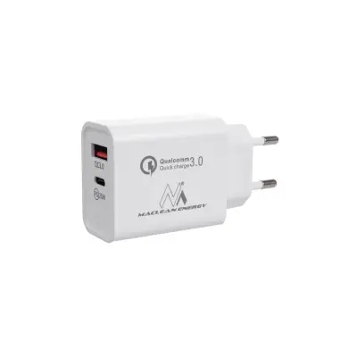 Polnilec za telefon Maclean MCE485W 1x USB QC, 1x USB-C PD 20W