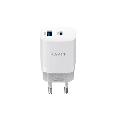 Polnilec za telefon HAVIT UC30 1x USB QC, 1x USB-C PD 33W črn